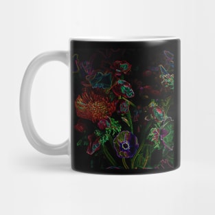 Black Panther Art - Flower Bouquet with Glowing Edges 6 Mug